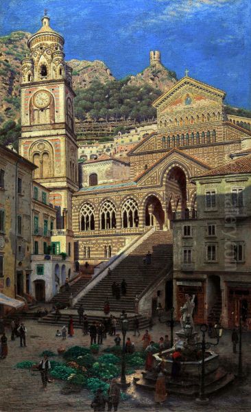 Amalfi Cathedral. Oil Painting by Aleksander Gierymski