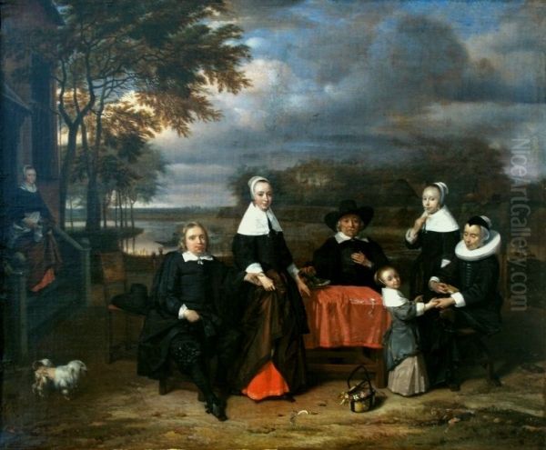 Portrait of a family. Oil Painting by Aelbert Cuyp