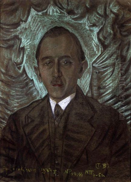 Portrait of Jerzy Komorowski Oil Painting by Stanislaw Ignacy Witkiewicz