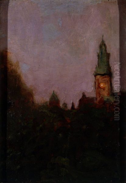 View of the Wawel Castle Oil Painting by Stanislaw Ignacy Witkiewicz