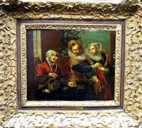 A Brothel Scene With A Young Coupleand A Procuress Oil Painting by Willem Buytewech