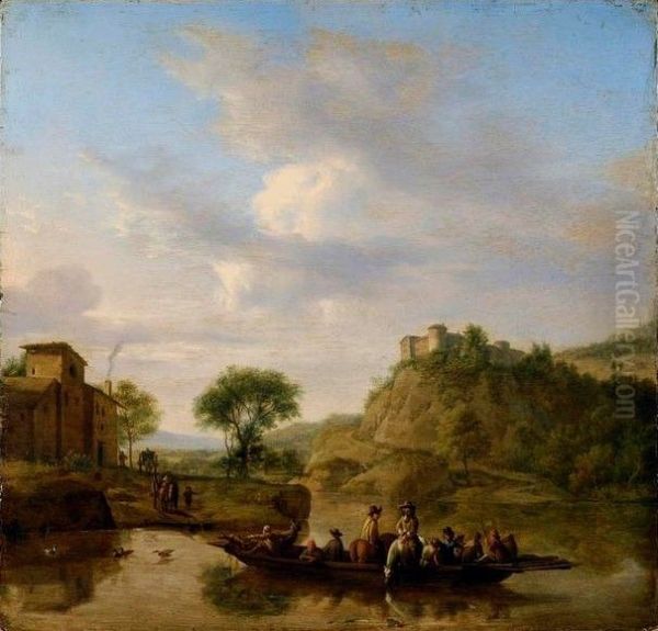 Le passage du bac Oil Painting by Adriaen Van De Velde