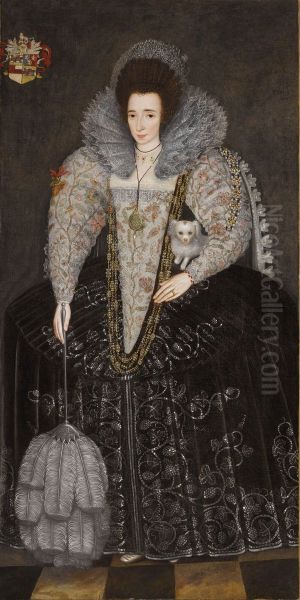 Anne Russell Lady Herbert later Countess of Worcester Oil Painting by Unidentified painter