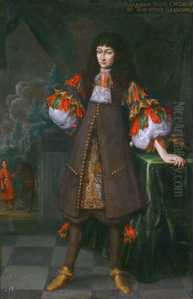 Portrait of Aleksander Zaslawski-Ostrogski (1650-1682). Oil Painting by Andreas Stech