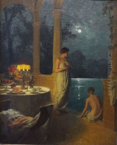 Evening by the Lake Oil Painting by Marcel Rieder