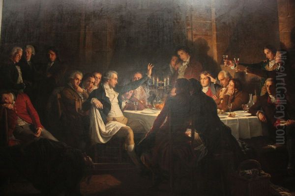 Le Dernier banquet des Girondins Oil Painting by Henri Felix Emmanuel Philippoteaux