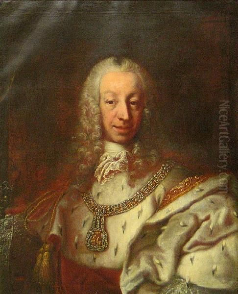 A Portrait Charles-emmanuel Iii, Duke Of Savoy And King Of Sardinia Oil Painting by Maria Giovanna Battista Buzzana Clementi