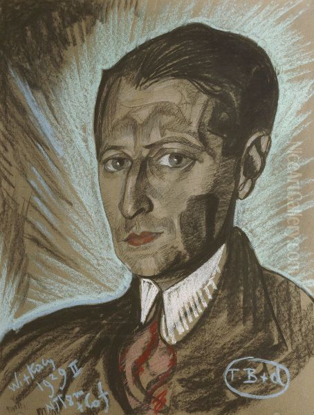 Portrait of Julian Tuwim Oil Painting by Stanislaw Ignacy Witkiewicz