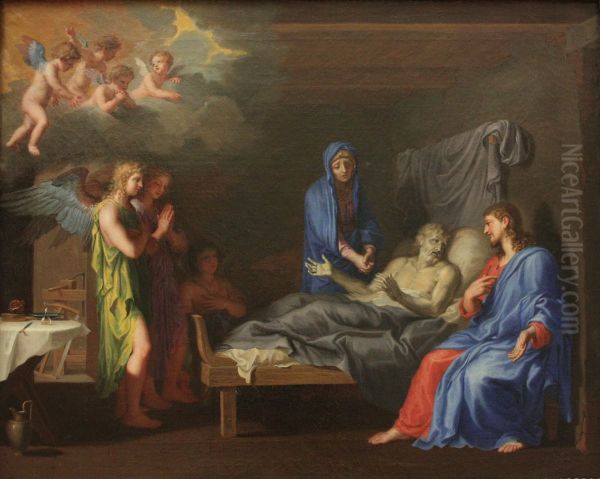 La mort de Saint Joseph Oil Painting by Jacques Stella