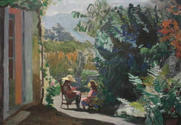 Le Jardin ensoleille Oil Painting by Jules Flandrin