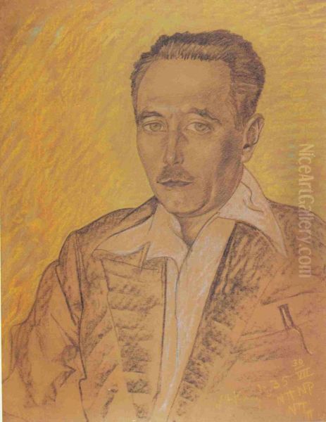 Portret Romana Ingardena Oil Painting by Stanislaw Ignacy Witkiewicz