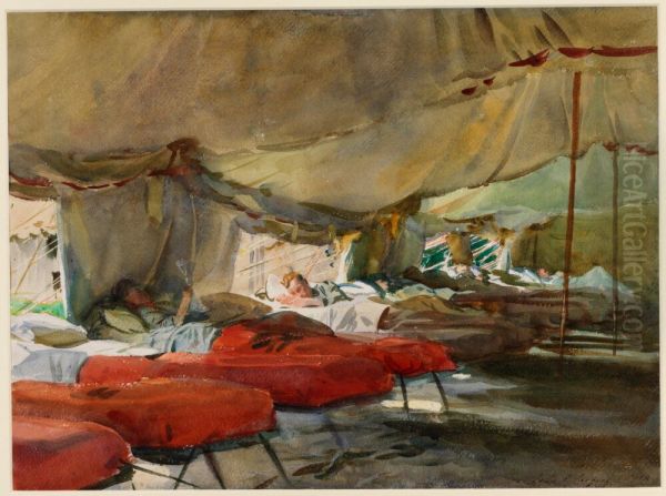 Interior of a Hospital Tent Oil Painting by John Singer Sargent