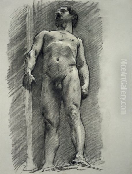 Standing Male Nude Oil Painting by John Singer Sargent