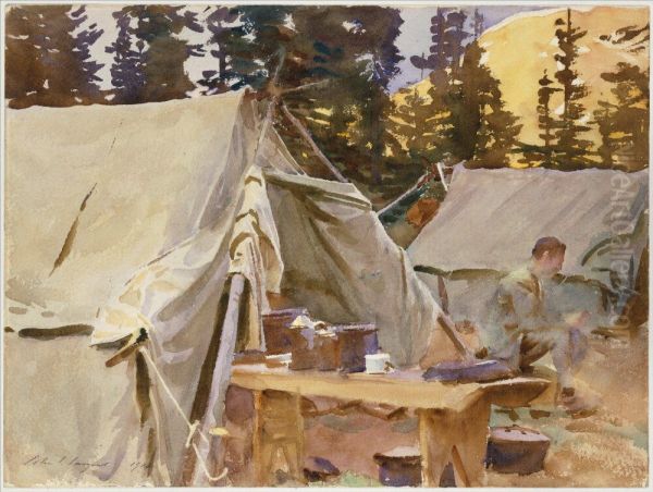 Taltlager vid Lake O'Hara Oil Painting by John Singer Sargent