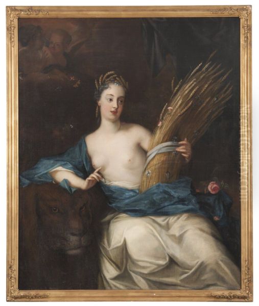 Ceres eller Allegori over elementet Jorden. Se aven NM 1013-1014, 1016 Oil Painting by Georg Engelhard Schroder