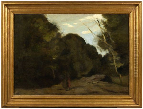 The Forest Oil Painting by Jean-Baptiste Camille Corot