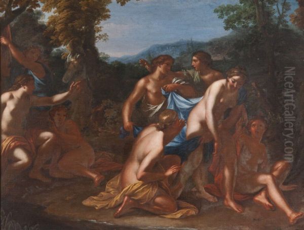 Diana och Callisto med nymfer Oil Painting by Francesco Albani