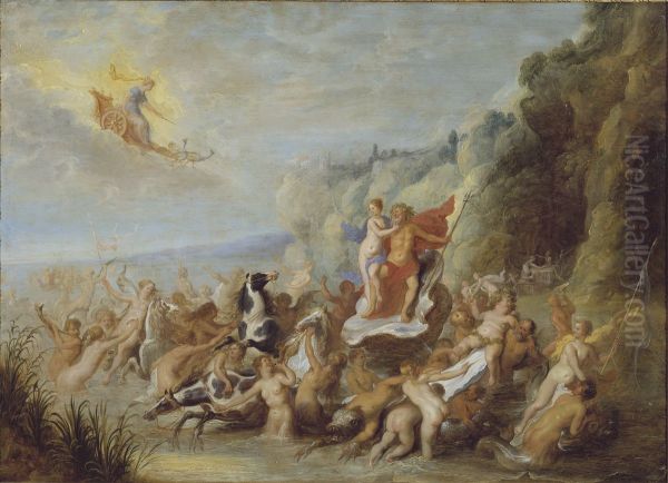 The Triumph of Neptune and Amphitrite Oil Painting by Abraham van Diepenbeeck