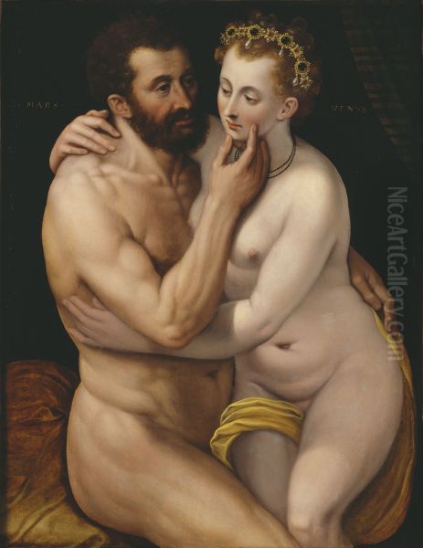 Mars och Venus Oil Painting by Frans Floris I