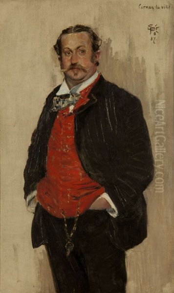 Portrait of Alexander L. Kielland Oil Painting by Eilif Peterssen