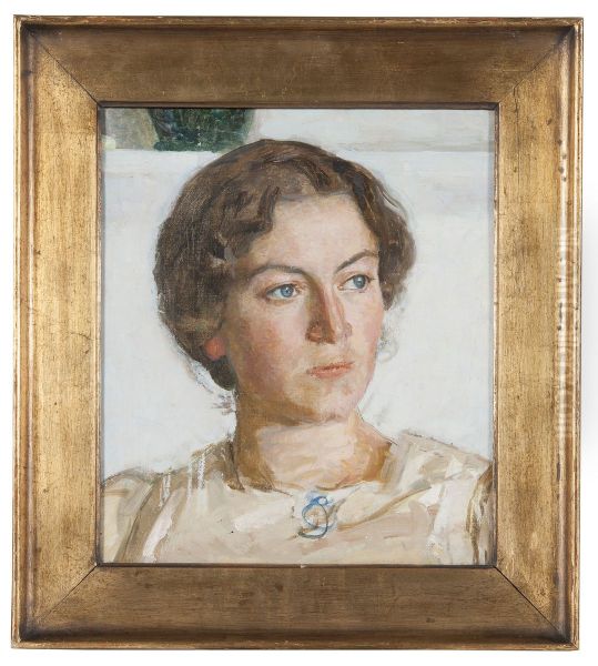 Portratt av Bodil Faber (konstnaren Viggo Johansens dotter) Oil Painting by Richard Bergh