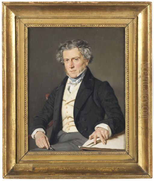 Charles Robert Cocquerell (1788-1863), arkitekt Oil Painting by Christian Albrecht Jensen