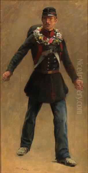 Danish Soldier from the First Schleswig War. Study Oil Painting by Otto Bache