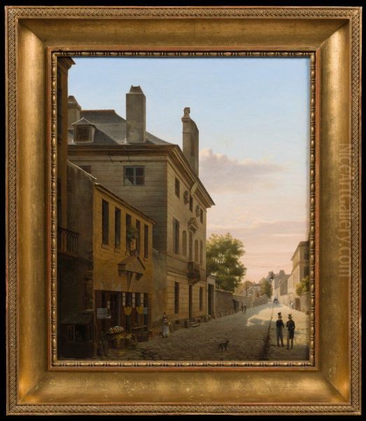 View of the Pavillon de Bellechasse on rue Saint-Dominique in Paris Oil Painting by Etienne Bouhot