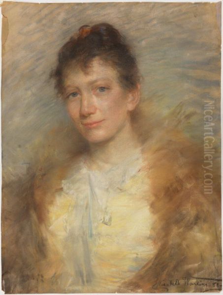 Portrait of a Woman. Possibly Eva Bonnier Oil Painting by Elisabeth Warling