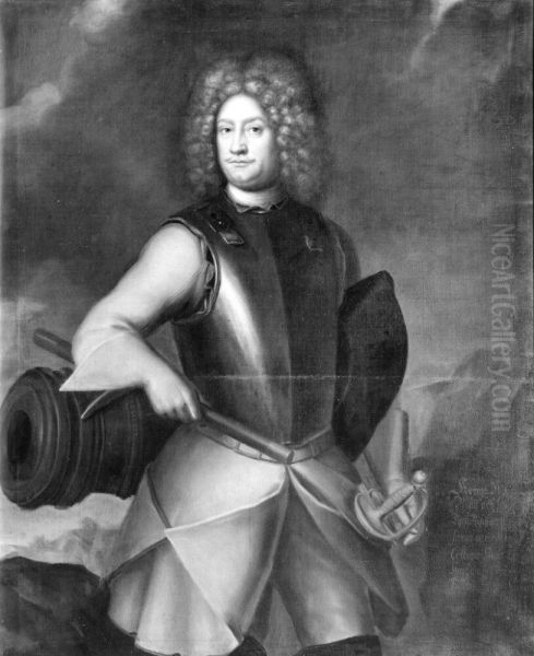 Johan Sioblad (1644-1710), friherre, generalfalttygmastare Oil Painting by David Klocker Ehrenstrahl