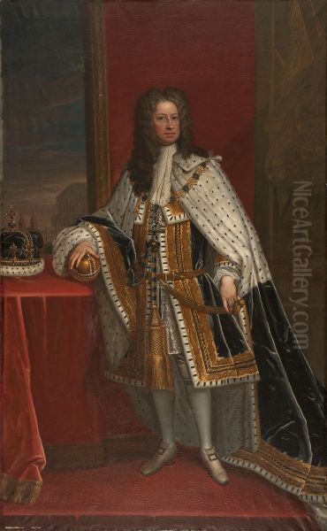 Georg I, 1660-1727,kung av England, kurfurste av Hannover Oil Painting by Godfrey Kneller