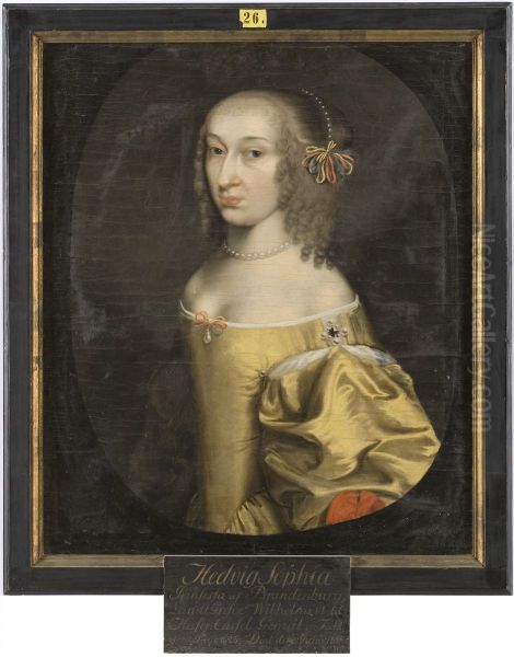 Hedvig Sofia, 1623-83, prinsessa av Brandenburg Oil Painting by Willem van Honthorst