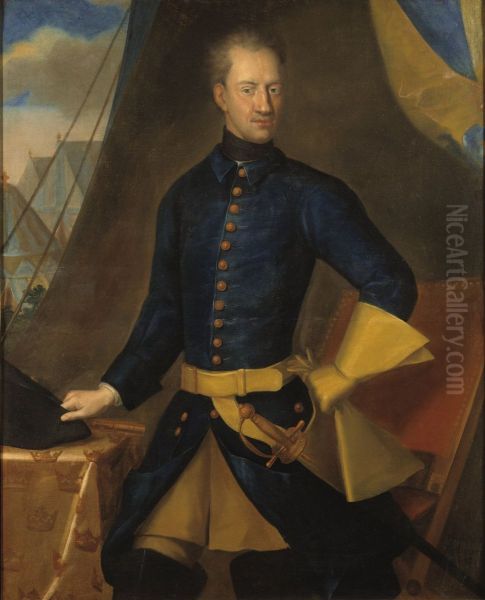 Karl XII, King of Sweden Oil Painting by Johan David Schwartz