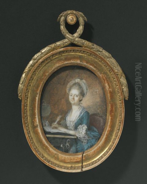 Fredrika Carleson (1743-1794), gift med 1. Carl Erik Wadenstierna, 2. Fredrik von Post Oil Painting by Niclas Lafrensen