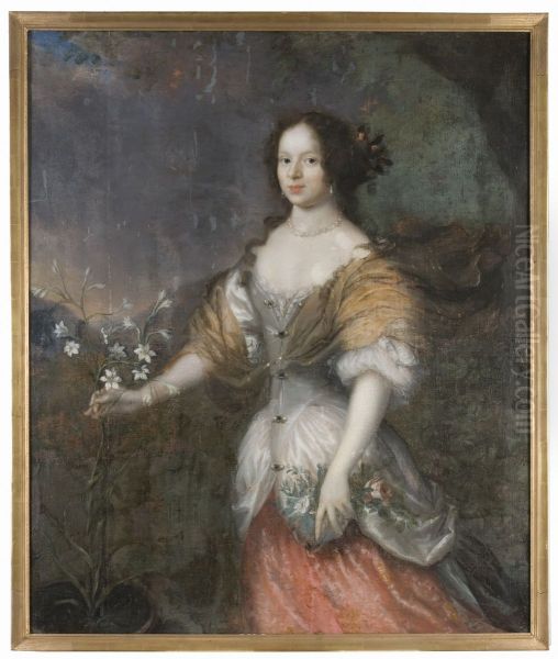 Anna Catharina Wrangel af Lindeberg (1656(?)-1724), friherrinna, g.m. friherre Christer Bonde Oil Painting by Martin Mytens