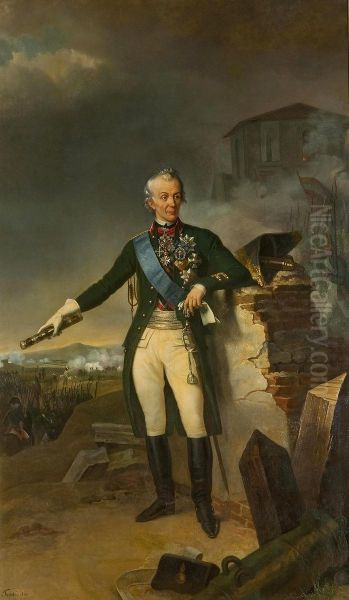 Portrait of Field Marshal, Prince Alexander V. Suvorov (1730-1800) Oil Painting by Nicolas Sebastien Froste