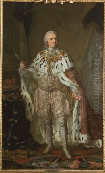 Adolf Fredrik, 1710-1771, konung av Sverige hertig av Holstein-Gottorp Oil Painting by Lorens Pasch the Younger