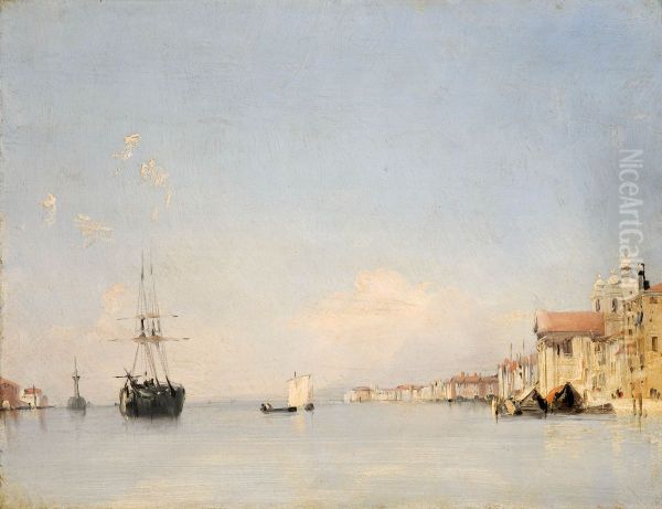 The Giudecca in Venice Oil Painting by Richard Parkes Bonington