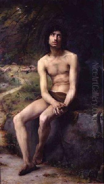 Le Repentir de l'enfant prodigue Oil Painting by Joseph-Auguste Rousselin