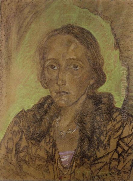 Portrait of a woman Oil Painting by Stanislaw Ignacy Witkiewicz