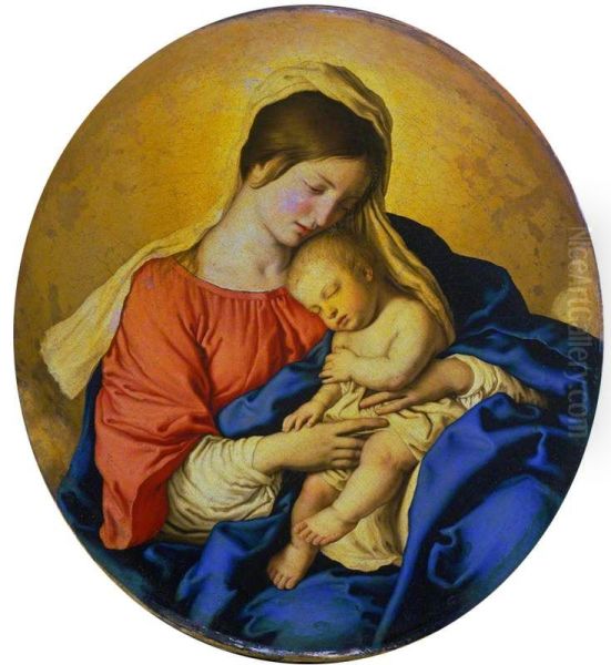 The Virgin and Child Oil Painting by Giovanni Battista Salvi da Sassoferrato