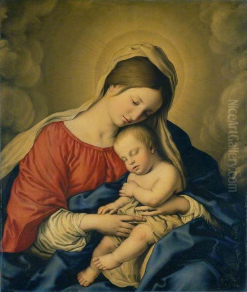 The Virgin and Child Oil Painting by Giovanni Battista Salvi da Sassoferrato