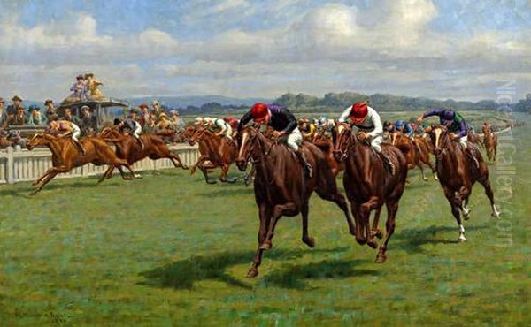 The Stewards' Cup, Goodwood Oil Painting by William Hounsom Byles