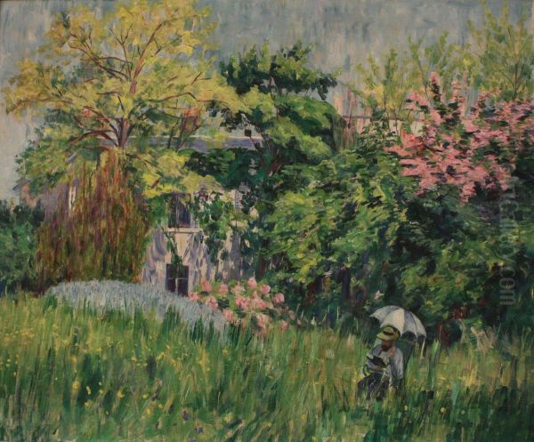 Le Jardin a Bonnieres Oil Painting by Georgette Agutte