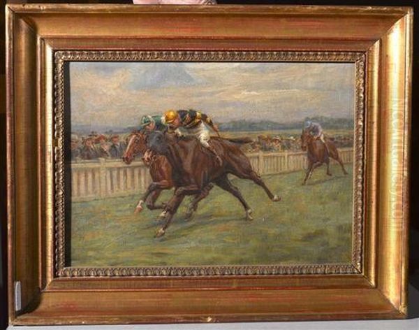 The Goodwood Cup. 1921. Oil Painting by William Hounsom Byles