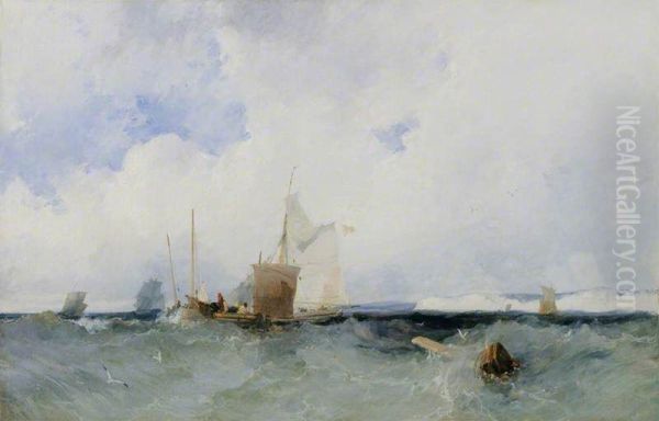 A Sea Piece Oil Painting by Richard Parkes Bonington