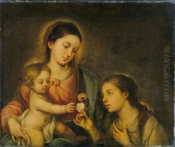 The Virgin and Child with Saint Rose of Viterbo Oil Painting by Bartolome Esteban Murillo