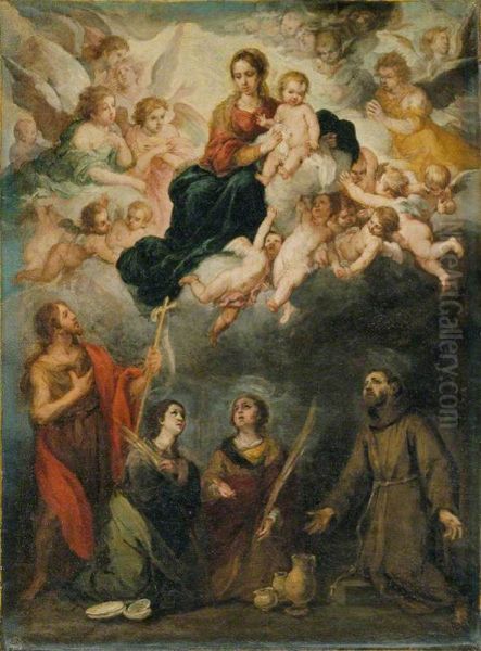 The Virgin and Child with Saints Oil Painting by Bartolome Esteban Murillo