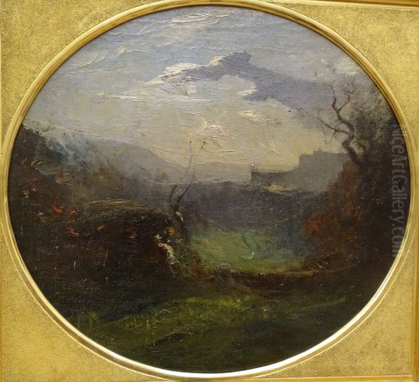 Champrofond. Environs de Cremieu (Isere) ; Effet du matin Oil Painting by Francois-Auguste Ravier