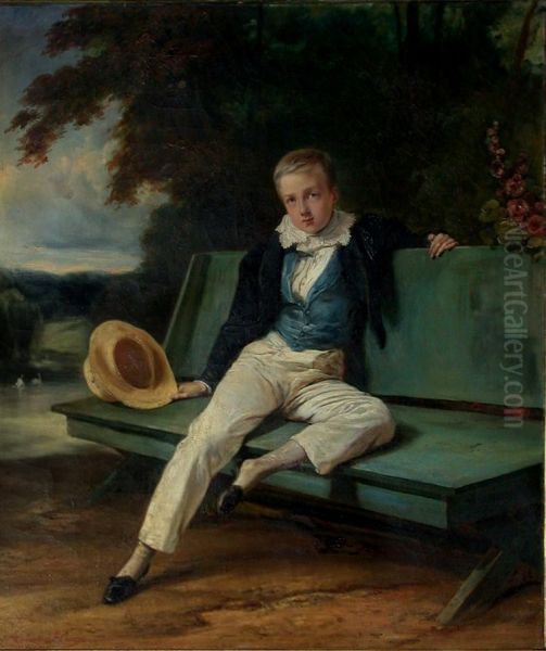 Henri, duc d'Aumale, a l'age de neuf ans Oil Painting by Joseph-Nicolas Robert-Fleury